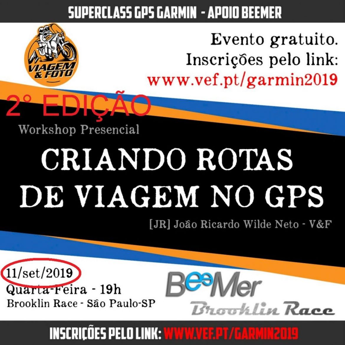 BeeMer, em parceria com João Ricardo, promove 2° curso gratuito de GPS Garmin